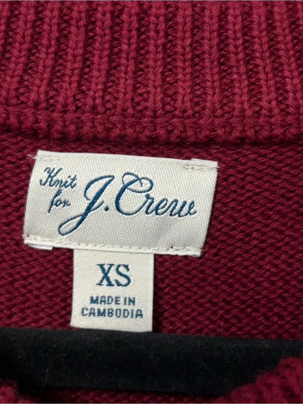J.Crew Heritage Cotton Crewneck 80's Winter Sweater Red Ochre Size XS